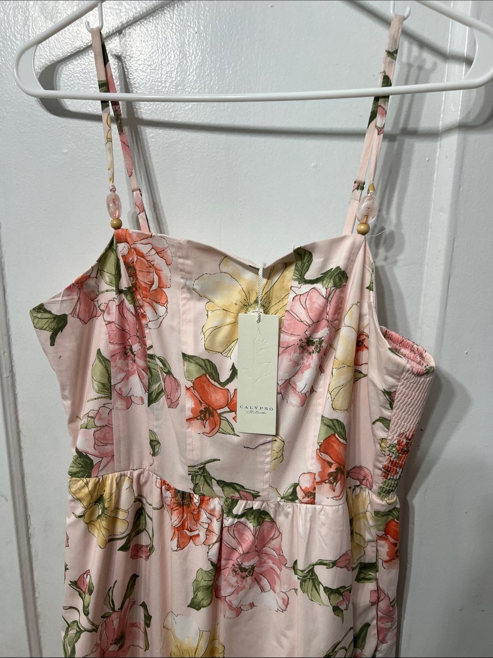Calypso St. Barth Pink Floral Spaghetti Strap Dress